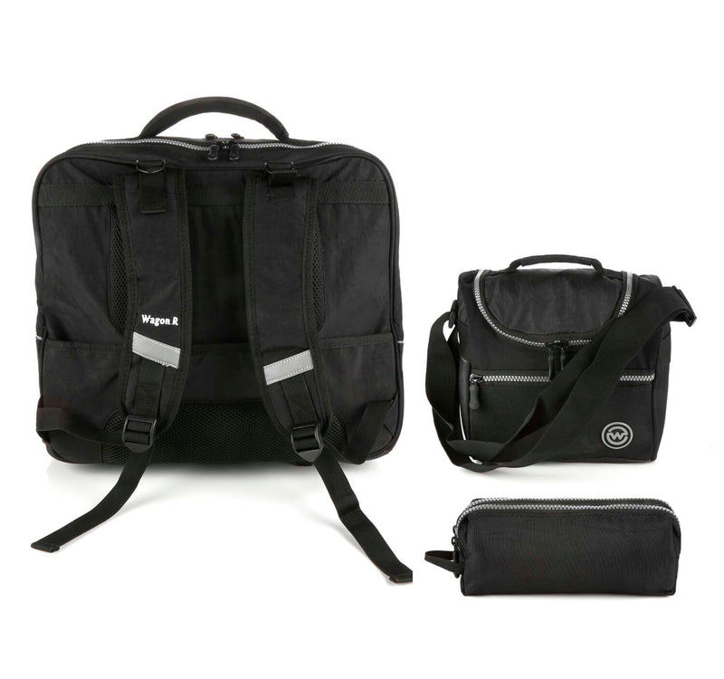 Wagon R Classy Printed 2Wheel School Trolley+Lunch Bag+Pencil Case 1924 20inch, Assorted Color