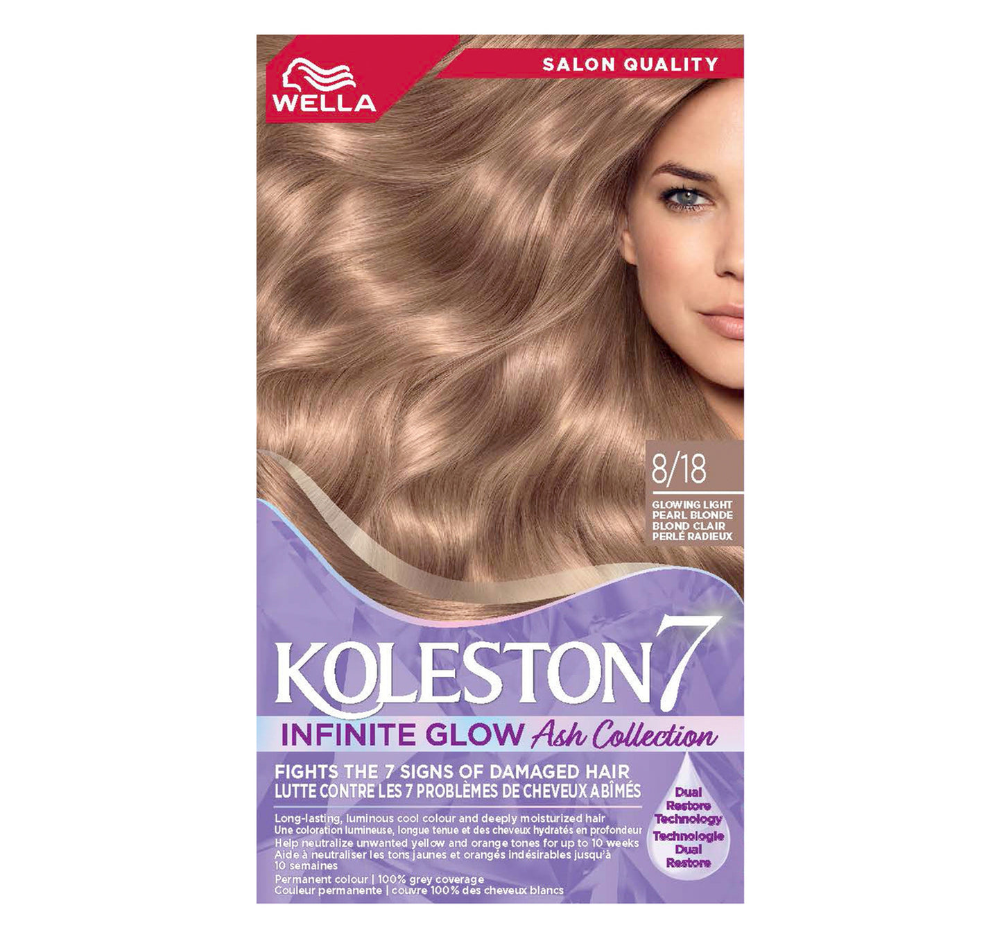 Koleston Infinite Glow Glowing 8/18 Light Pearl Blonde Hair Cream Color 1 pkt