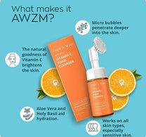 Zayn & Myza Vitamin C Brightening Foaming Face Wash Cleanser, 100 ml & Vitamin C Face Serum, 30 ml, Combo of 2