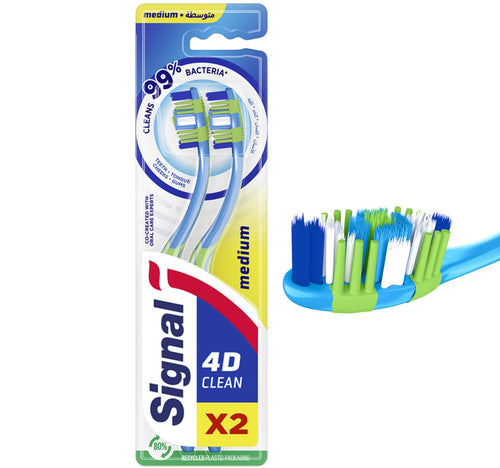 Signal 4D Medium Toothbrush Clean 2 pcs