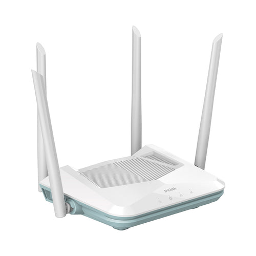D-Link R15 AX 1500 Wi-Fi 6 AI Router, 4 Gigabit Ports, 4 External Antenna, Voice Control, Parental Control, D-Link Mesh Support, White