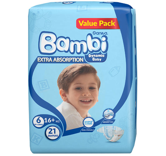 Sanita Bambi Baby Diaper Value Pack Size 6 XX-Large 16+ kg 21 pcs