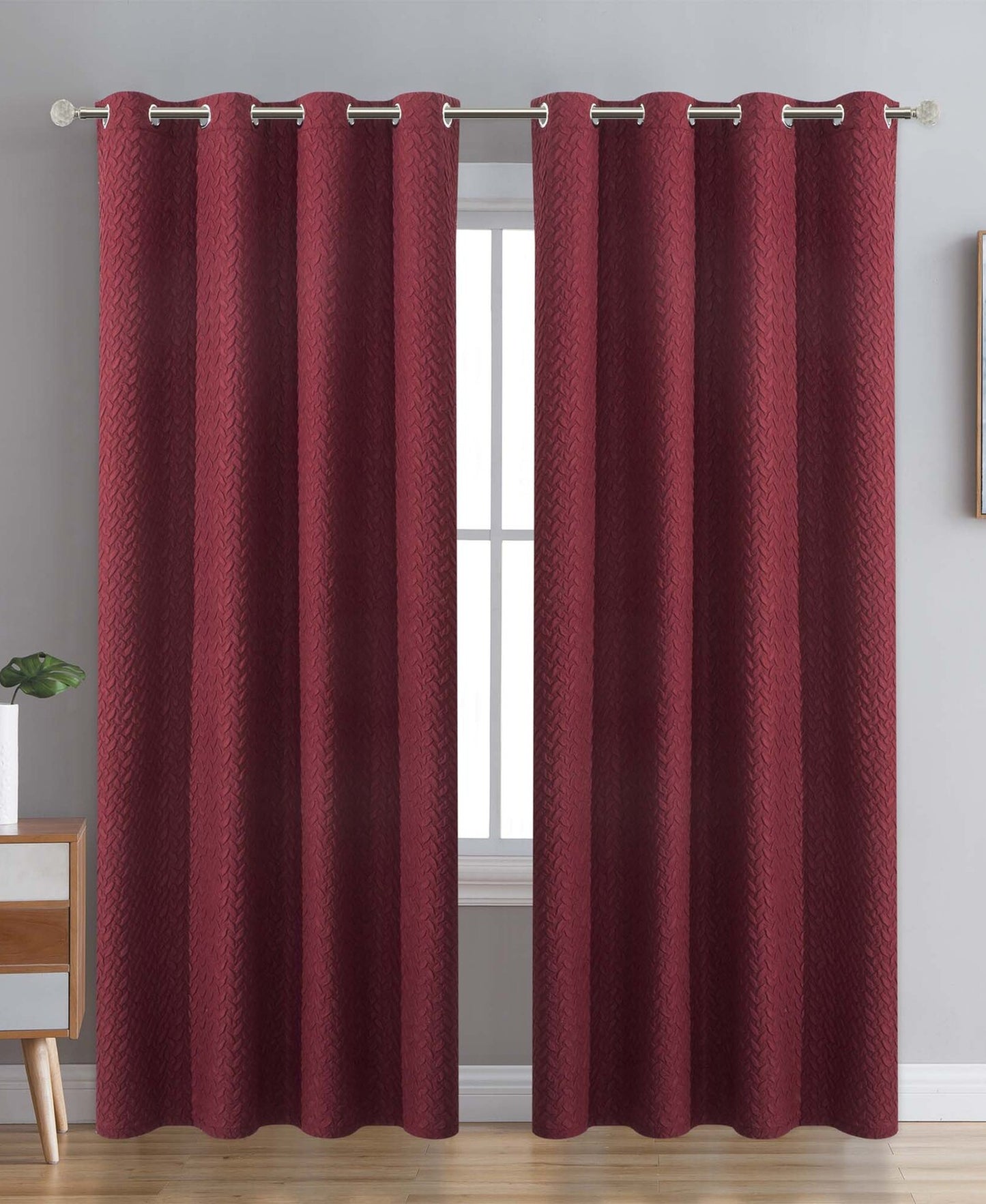 Maple Leaf Window Curtain Crush 140x260cm Assorted Colors & Designs