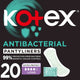 Kotex Antibacterial Panty Liners 99% Protection from Bacteria Growth Long Size 20pcs