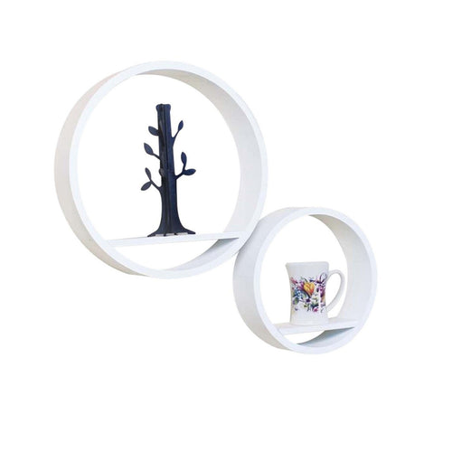 Maple Leaf Home Glossy Painting Wall Shelf 2 pcs Set, Black, 8211
