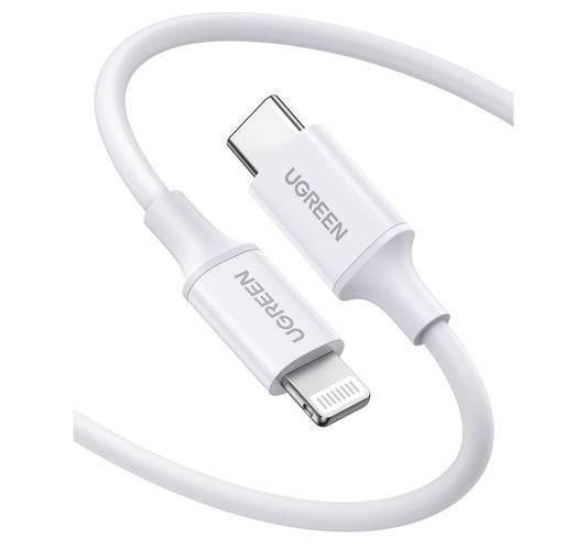 Ugreen MFi USB-C to Lightning Charging Cable, White, 10493 Lulu Hypermarket