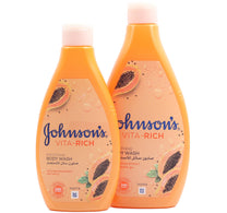 Johnson's Vita-Rich Smoothing Body Wash With Papaya Extract 400 ml + 250 ml