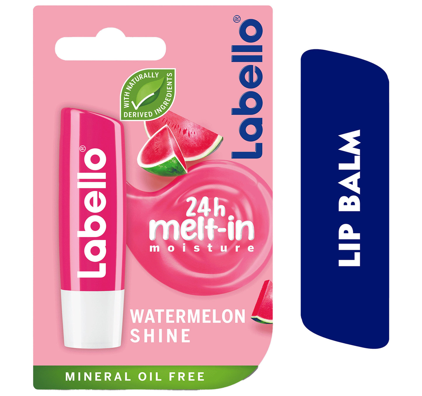 Labello Lip Balm Watermelon Shine 24H Melt-In Moisture with Shea Butter and Natural Oils 4.8 g