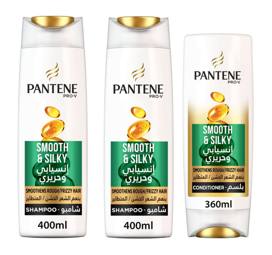 شامبو بانتين ناعم وحريري 2 × 400 مل + بلسم 360 مل