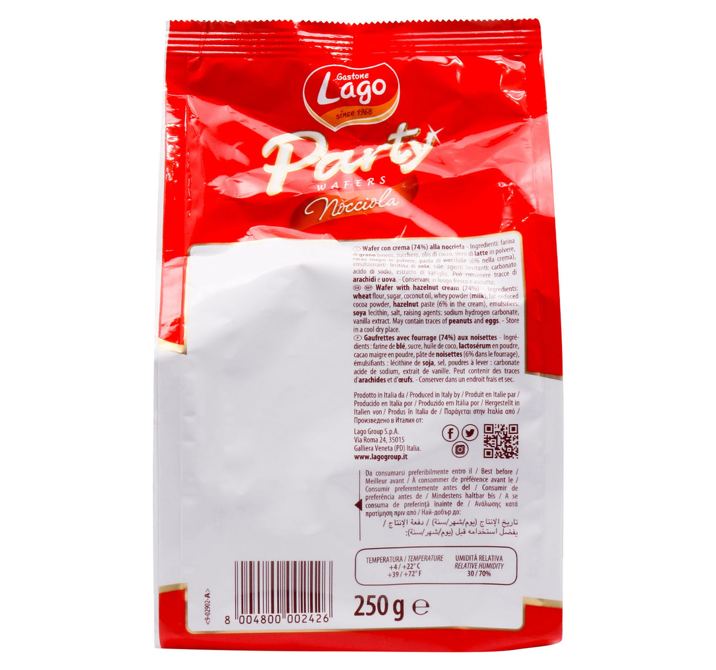 Gastone Lago Party Wafers Nocciola 250 g