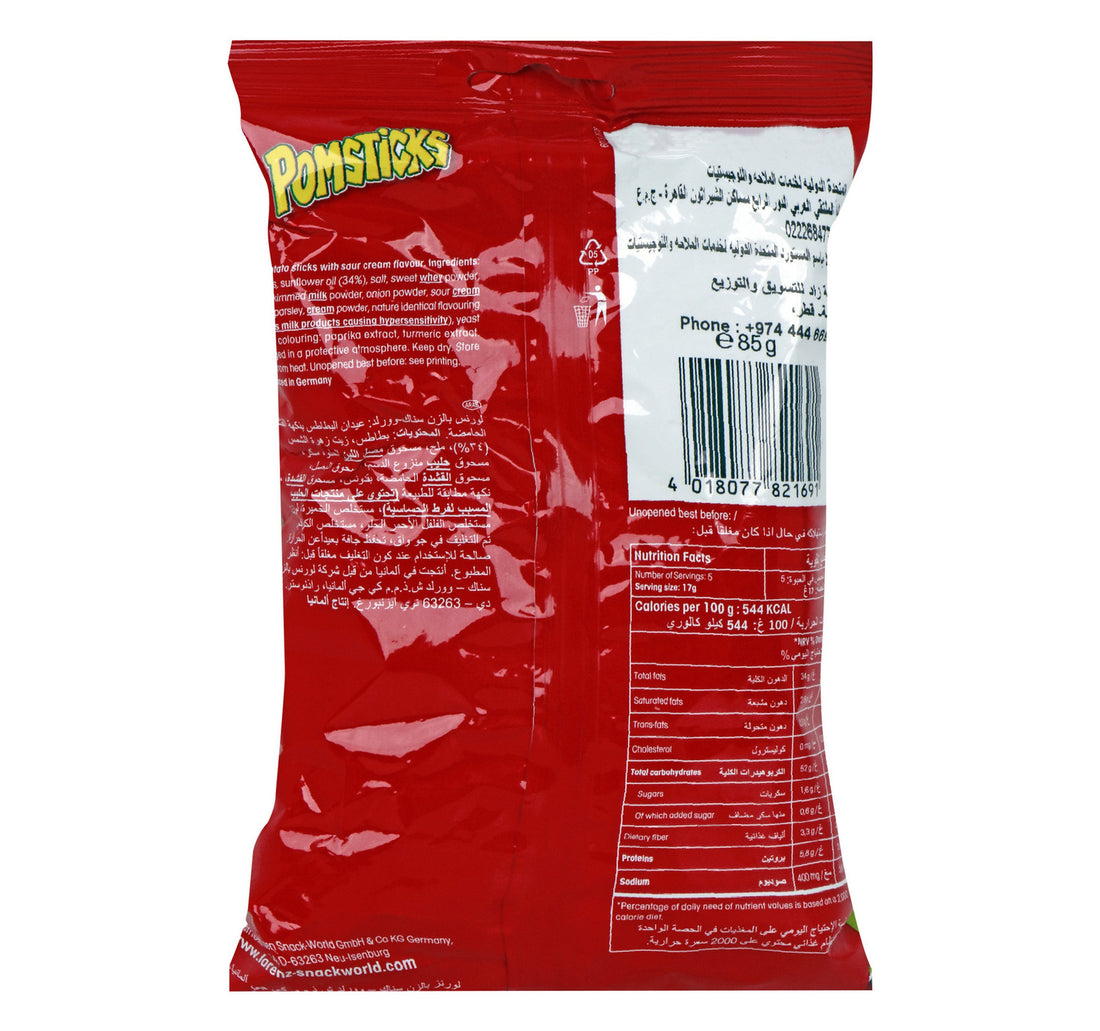 Lorenz Sour Cream Pomsticks 85 g