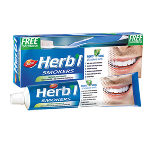 Dabur Herbal Smokers Natural Toothpaste 150 g + Toothbrush