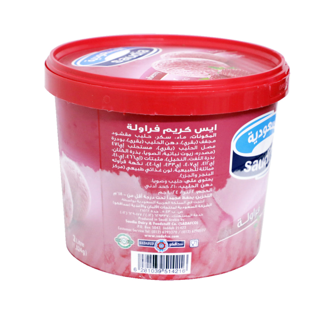 Saudia Ice Cream Strawberry 2 Litre