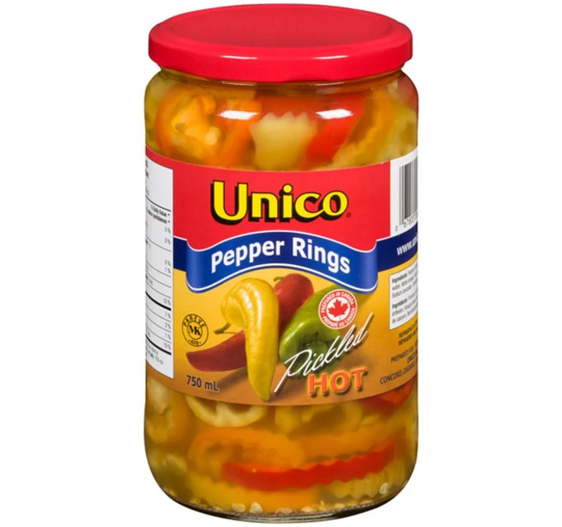 Unico Pepper Rings Pickled Hot 750 ml