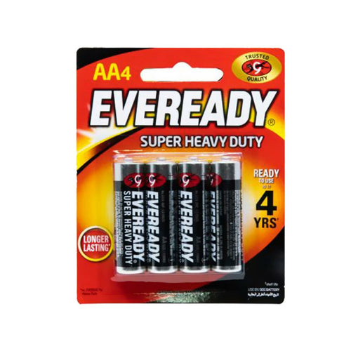 Eveready Super Heavy Duty Carbon Zinc AA Batteries 4pcs