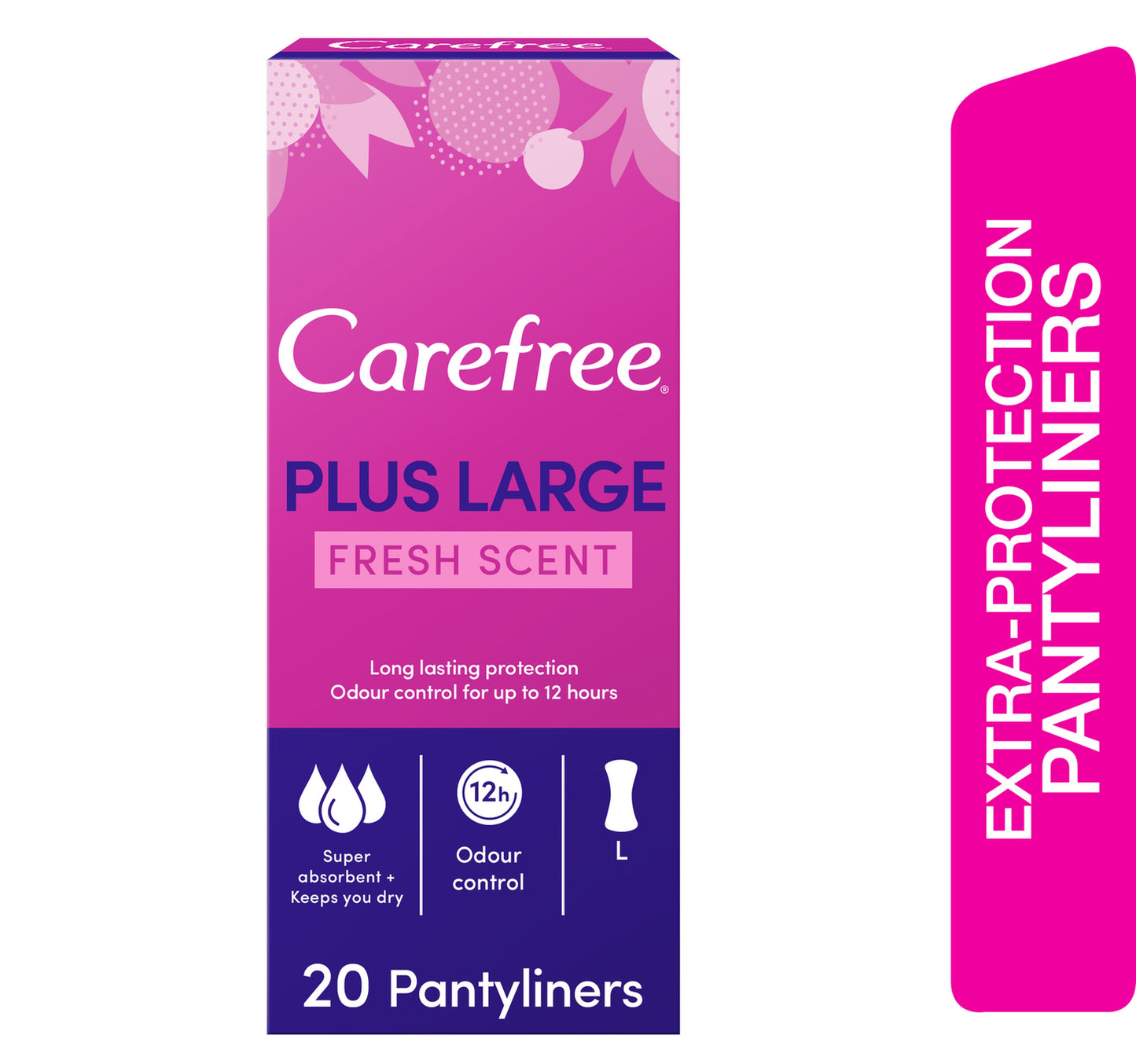 بطانات كيرفري اليومية برائحة منعشة كبيرة، 20 قطعة