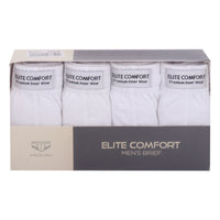 Elite Comfort Combed Cotton Men's Brief, M, 4 pcs, White, MK8330W