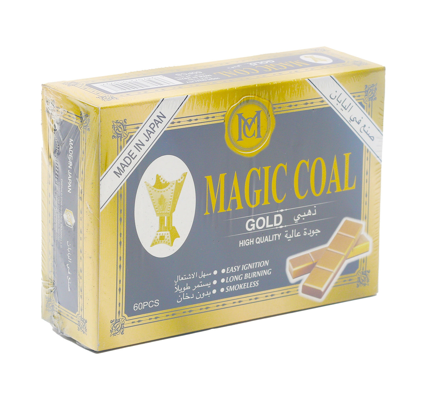 Magic Coal Incense Burner Gold 60 pcs