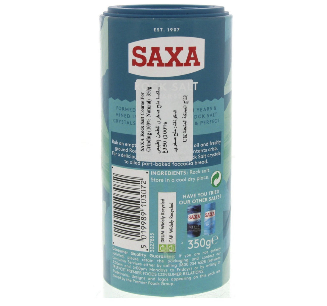 Saxa Rock Salt Coarse For Cooking And Grinding 350 g
