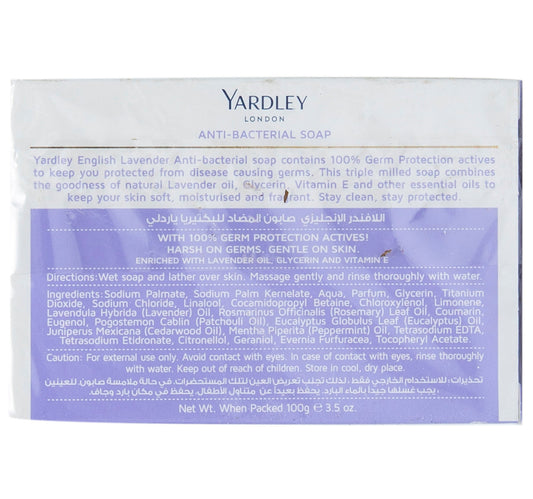 Yardley English Lavender Anti Bacterial Soap 100 g
