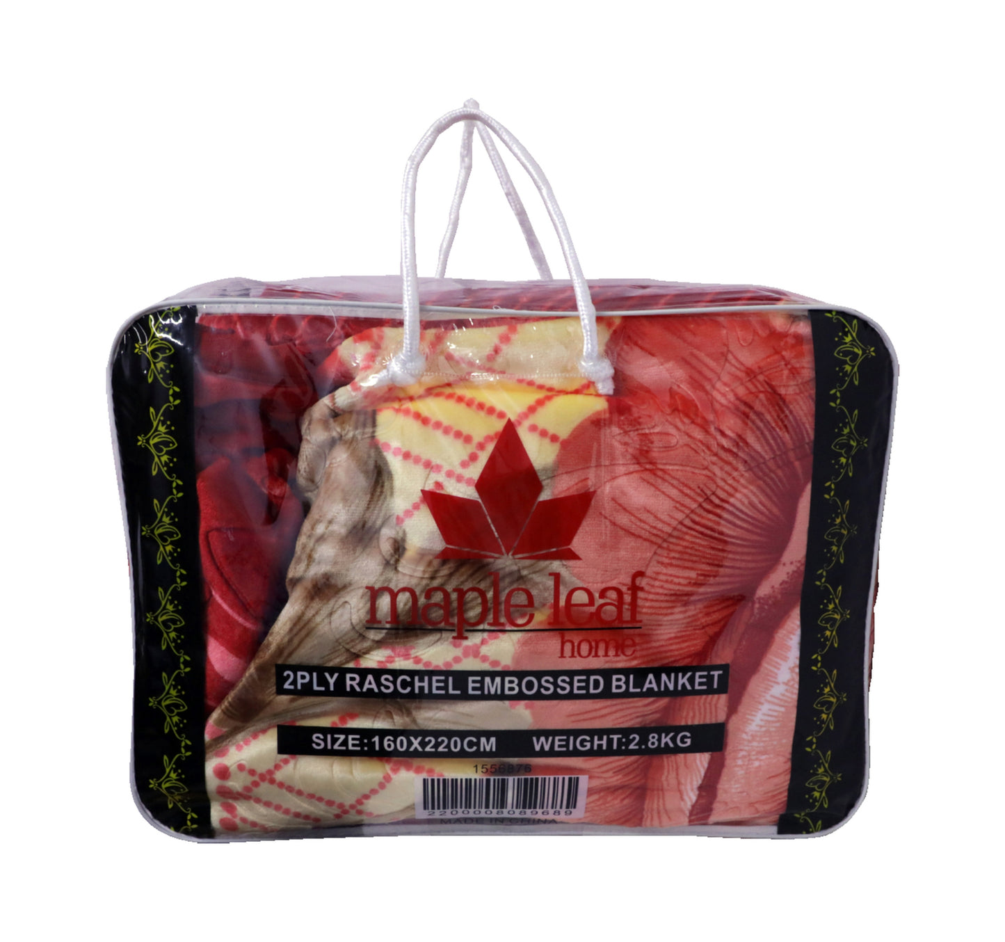 Maple Leaf Blanket Embossed 2ply 160x220cm 2.8Kg