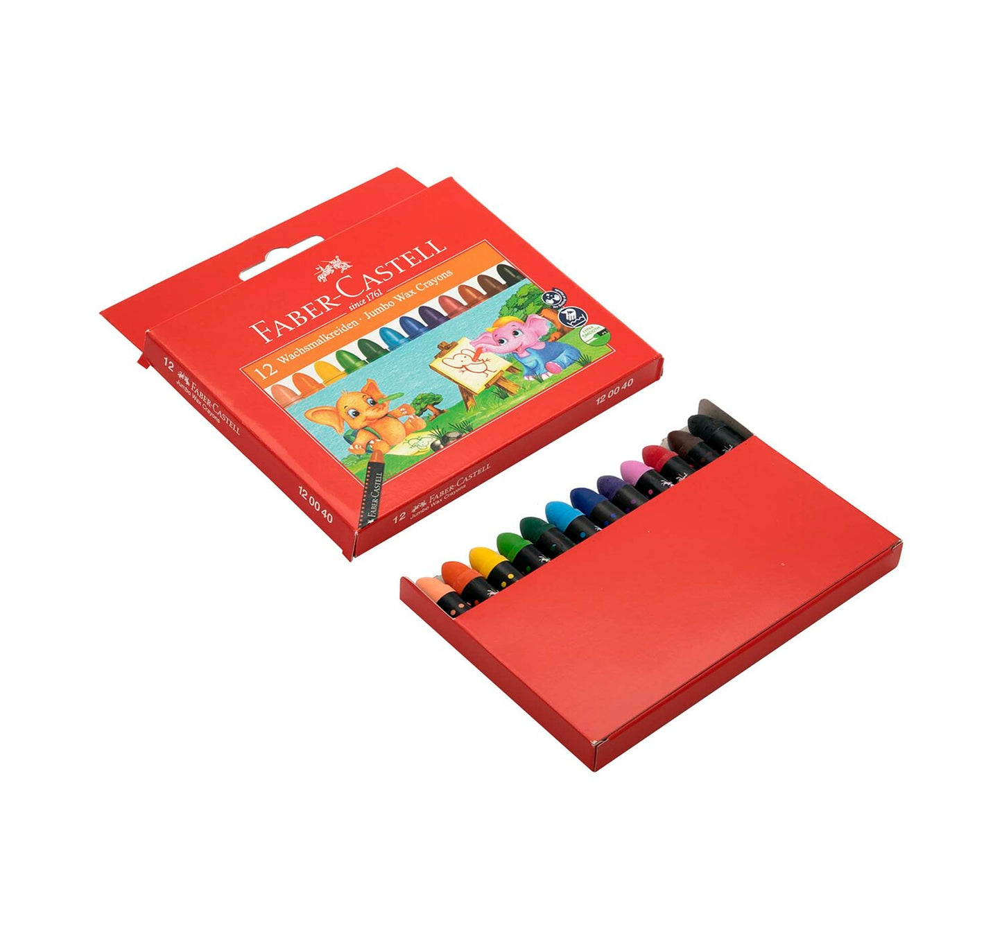 Faber-Castell Jumbo Wax Crayons 12 Pieces