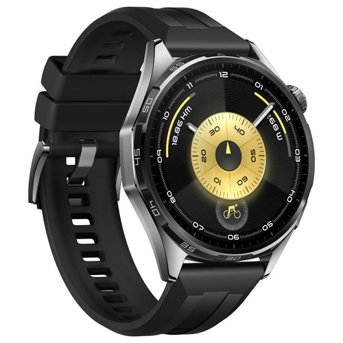 Huawei GT6 Atum GPS + Wifi Smartwatch, 46 mm Stainless Steel Case with Black Fluoroelastomer Strap, ATM-B19