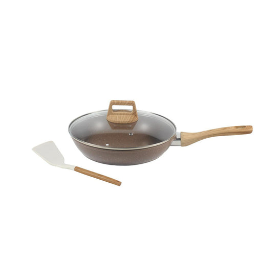 Chefline Frypan + Lid, 26 cm, Coffe Granite