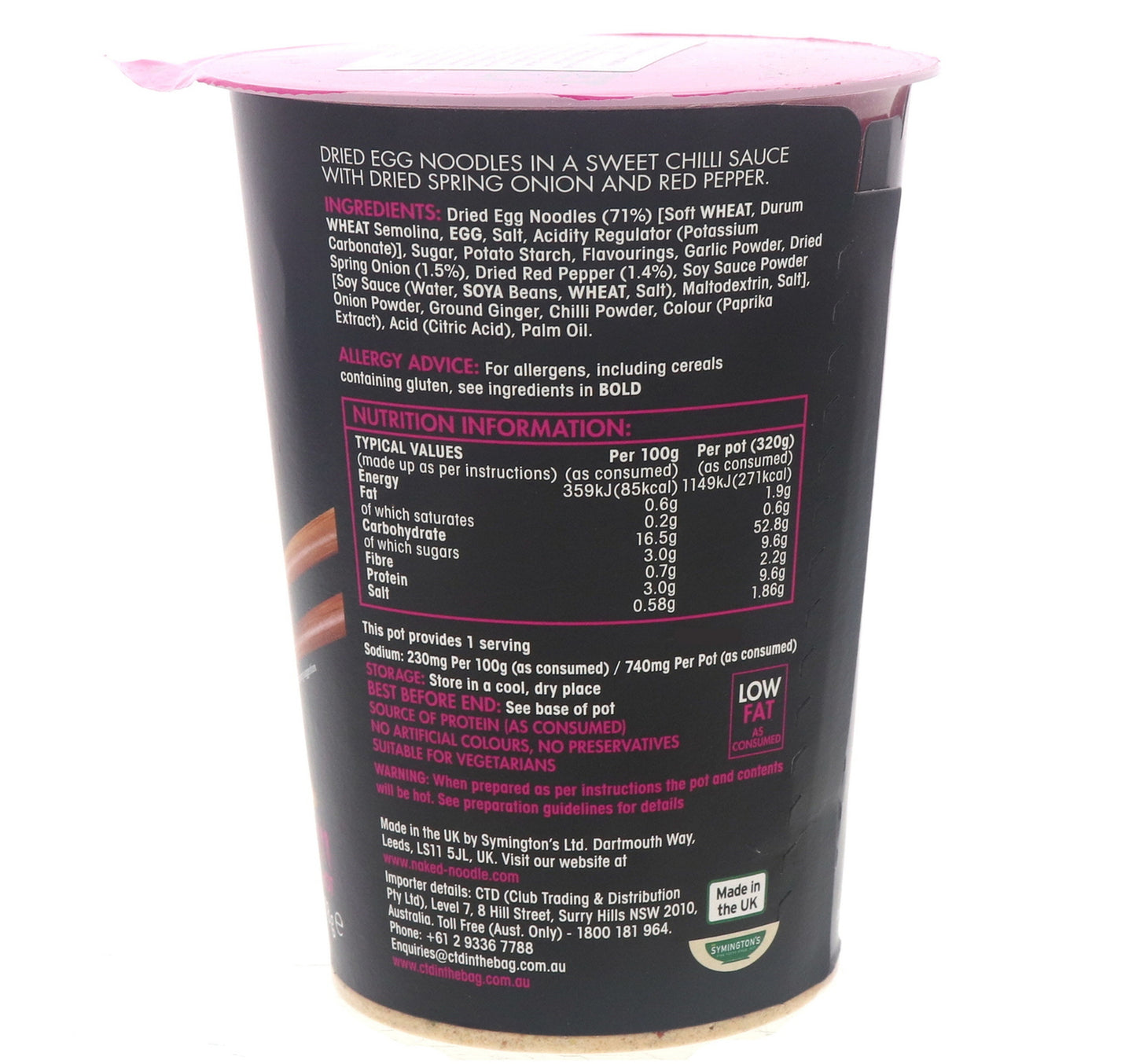 Naked Noodle Thai Sweet Chilli Egg Noodles 78 g