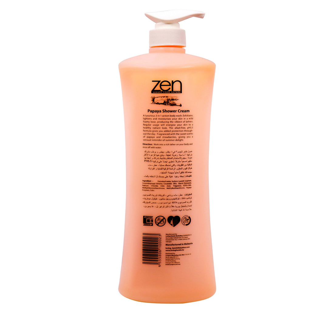Zen Shower Cream Lightening Papaya 1 Litre