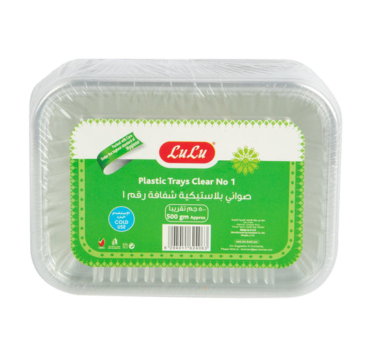 LuLu Clear Plastic Trays Clear No.1 500 g