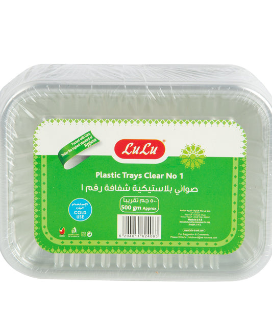 LuLu Clear Plastic Trays Clear No.1 500 g
