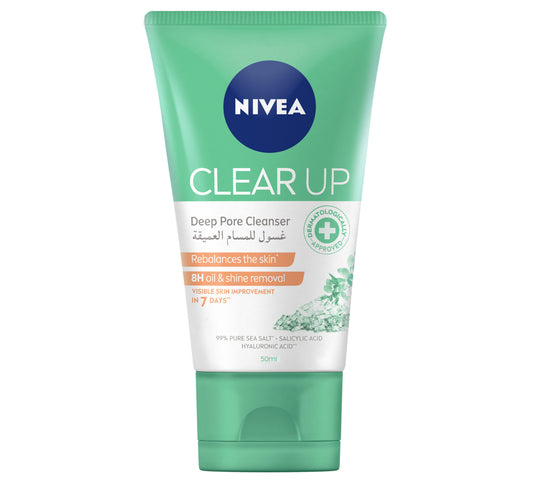 Nivea Clear Up Deep Pore Cleanser Face Wash for Acne-Prone Skin 50 ml