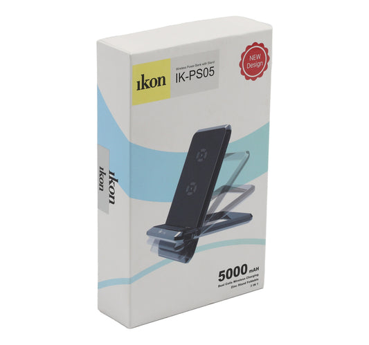 Ikon Wireless Power Bank With Stand, 5000mAh, IK-PS05