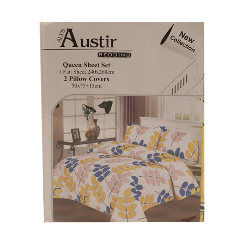 Austir Bed Sheet Queen 3pcs 22-01 Assorted Colours & Designs