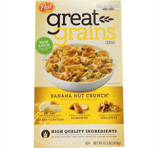Post Great Grains Banana Nut Crunch Cereal 439 g