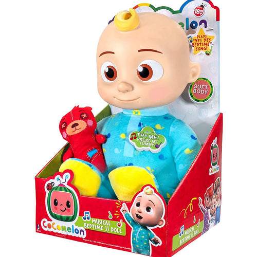 Cocomelon Official Plush Bedtime JJ Doll 10 inches with Sound CMW0016