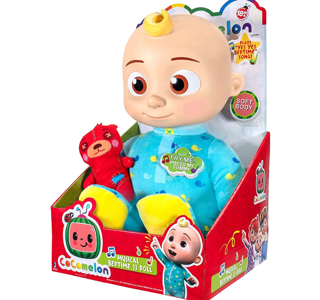 Cocomelon Official Plush Bedtime JJ Doll 10 inches with Sound CMW0016