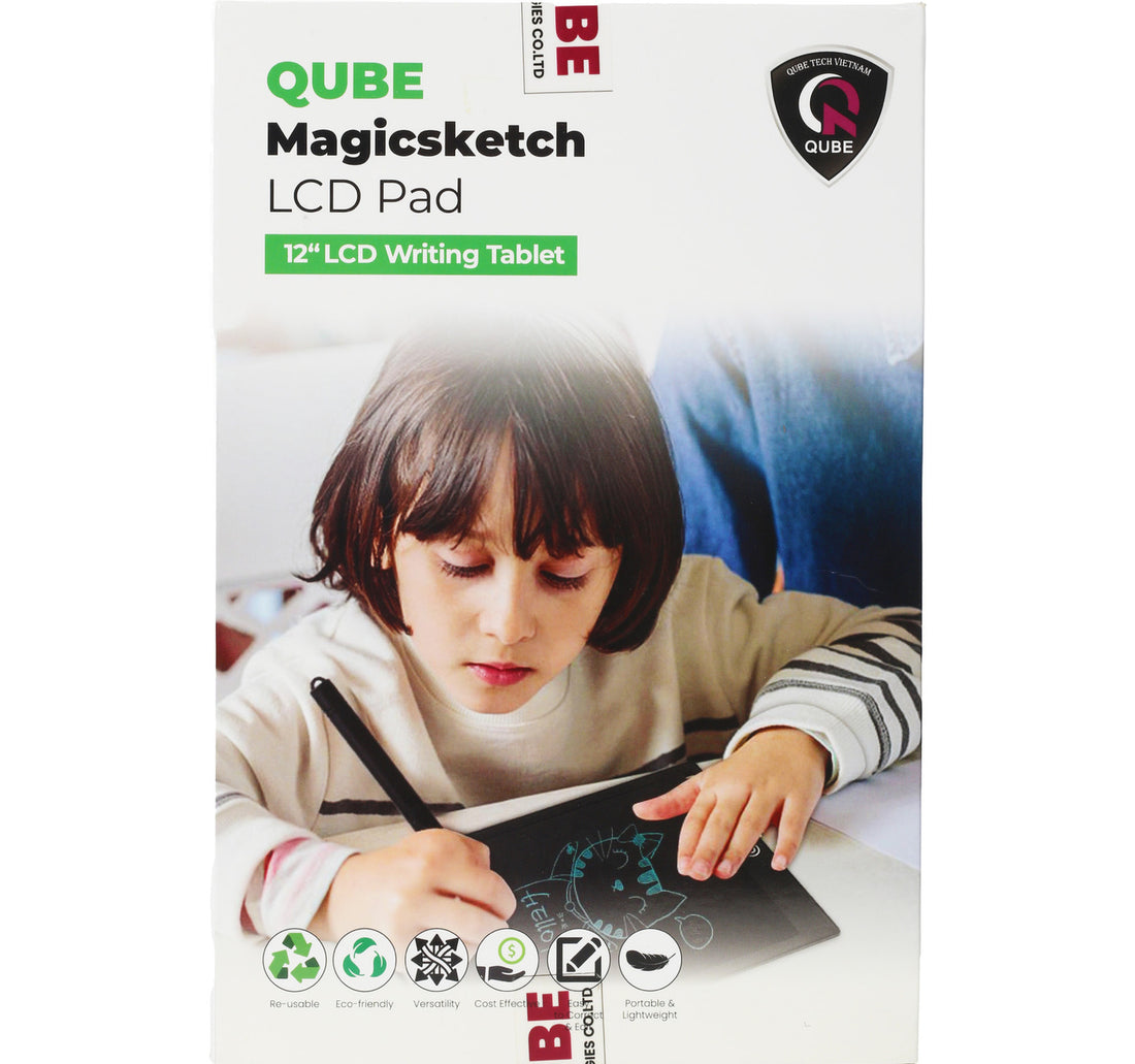لوحة كتابة LCD للأطفال من Qube M24001 مقاس 12 بوصة