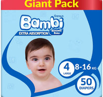 Sanita Bambi Baby Diaper Size 4 Large 8-16 kg 50pcs