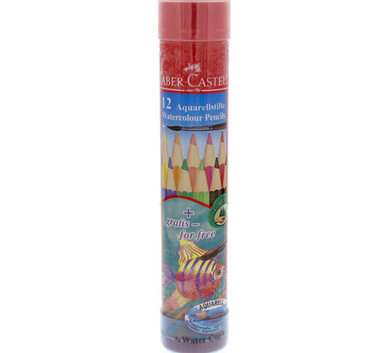 Faber-Castell Water Color Pencil Round Tin 12 Pieces