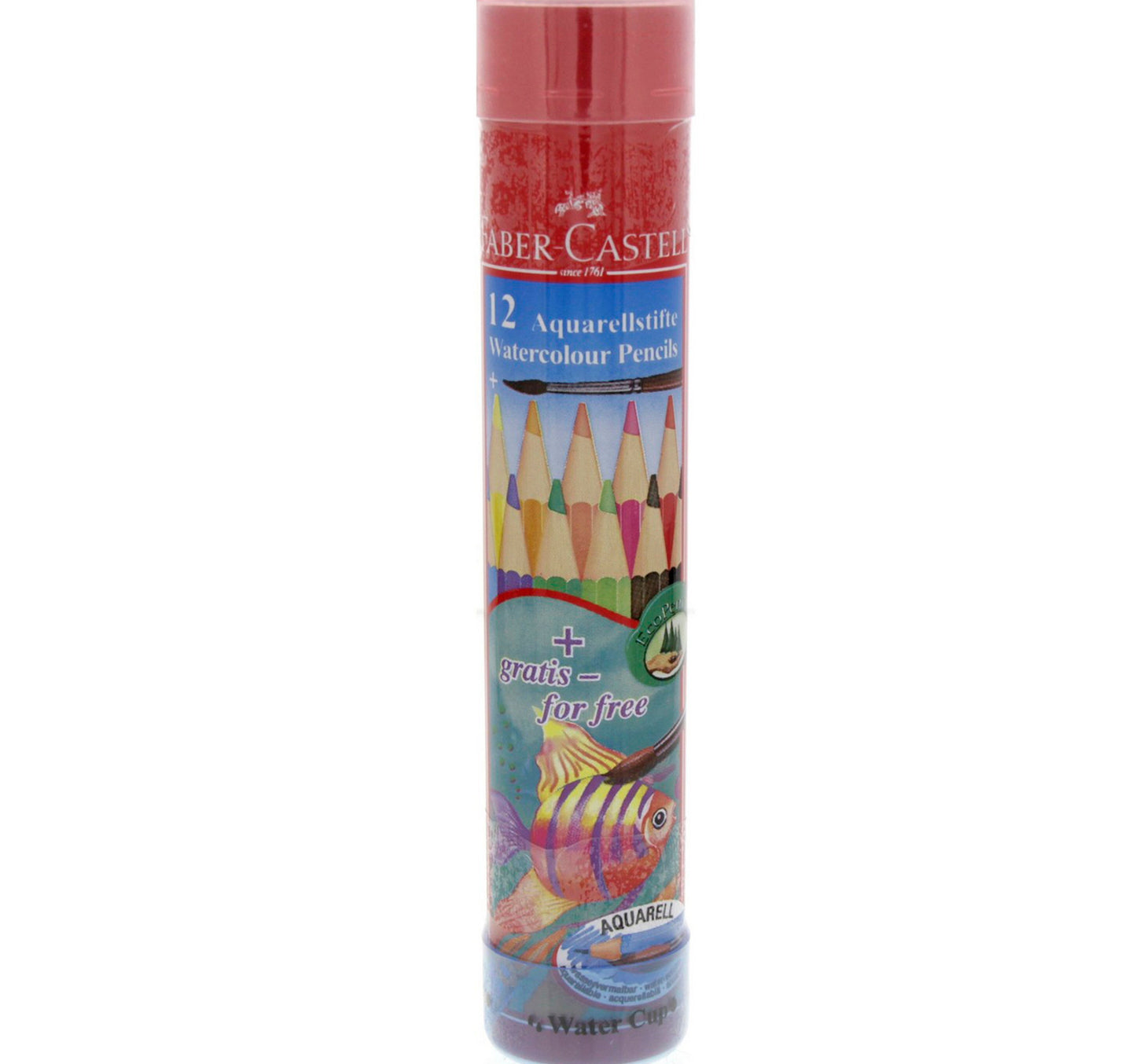 Faber-Castell Water Color Pencil Round Tin 12 Pieces