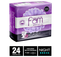 فوط فام الليلية النسائية بملمس القطن الطبيعي مع أجنحة، 24 قطعة