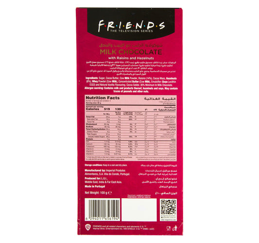 Friends Milk Chocolate With Raisins And Hazelnuts 100 g