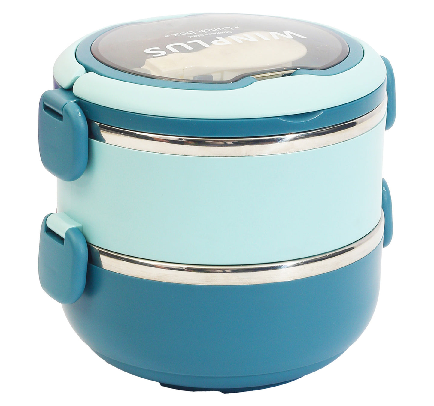 Win Plus Lunch Box Stainless Steel 6732 1.4L 2 Layer Assorted Colours