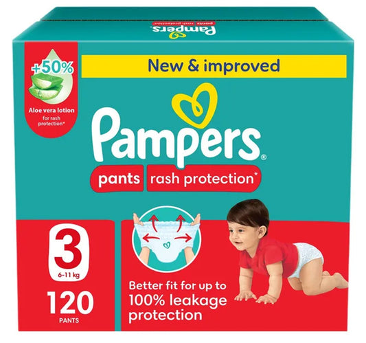 Pampers Rash Protection Diaper Pants With Aloe Vera Size 3, 6-11kg 120 pcs