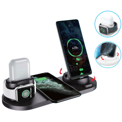 Ikon IK-CS01 Wireless Charging Station with Stand Charging Dock Lulu Hypermarket