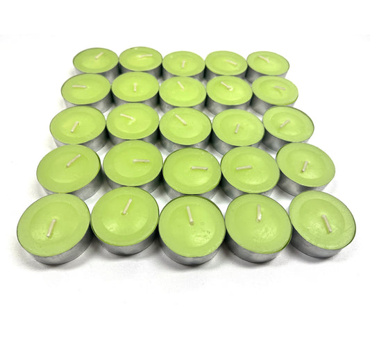 Maple Leaf Scented Tealight Candle Set 25pcs Green Jasmine