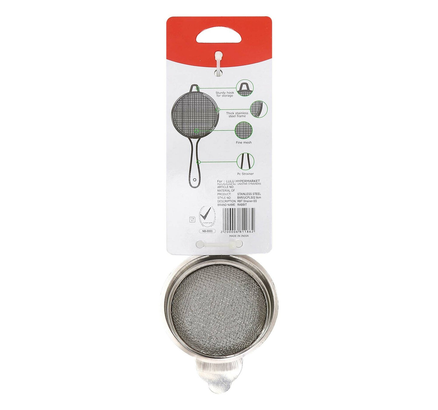 Rabbit Stainless Steel Strainer, 9 cm, UCPLS03