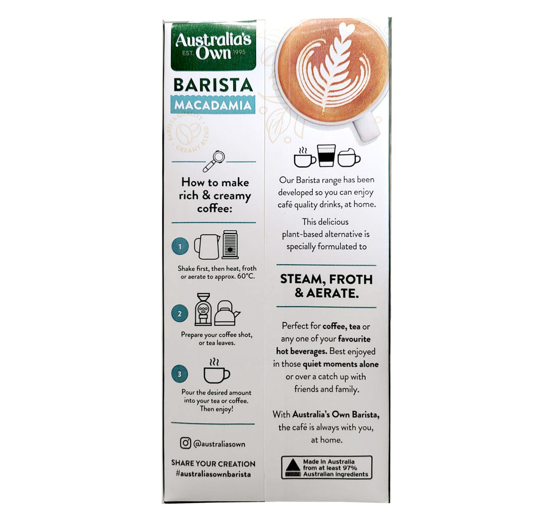 Australia's Own Barista Macadamia Milk 1 Litre
